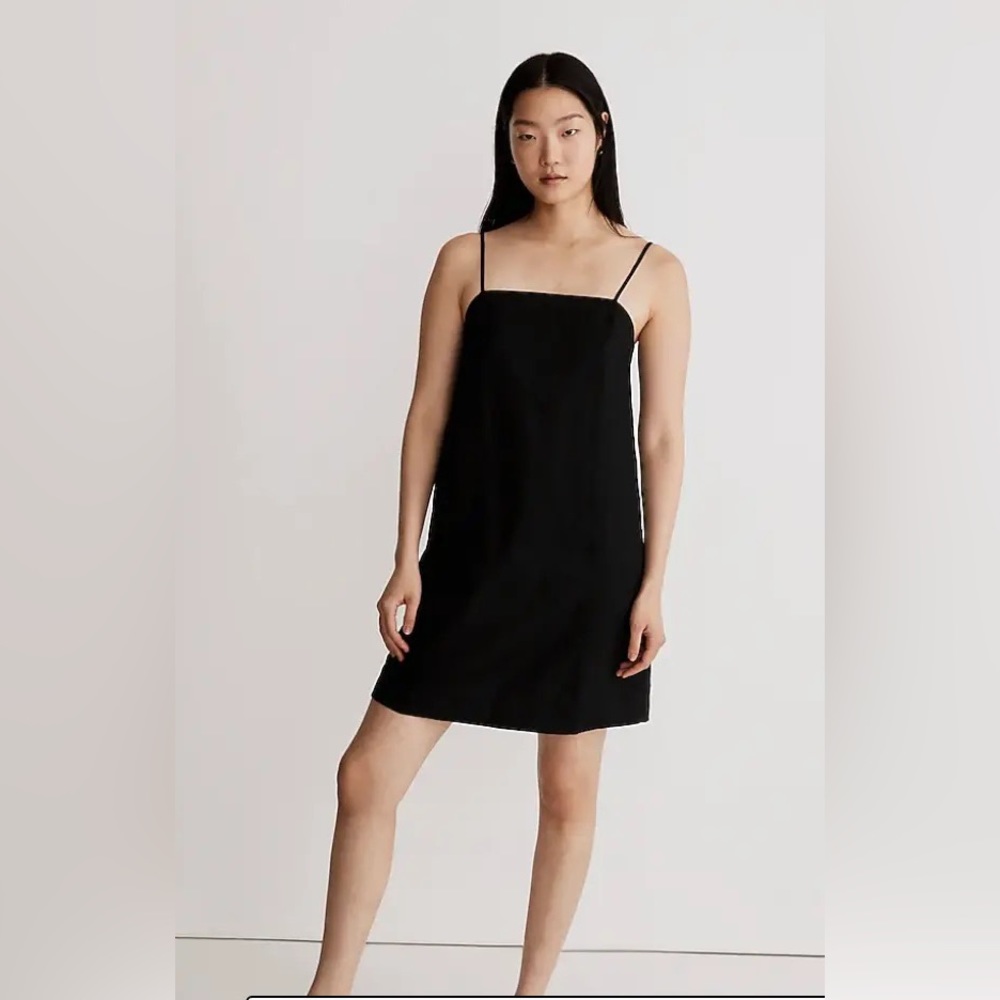 Madewell Black Linen Mini Dress Size 12